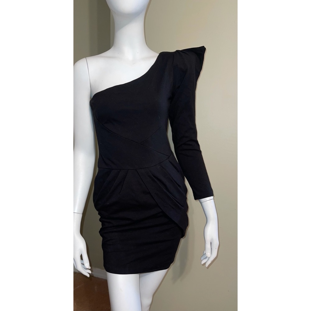 Bebe for Kardashian one shoulder drape dress S